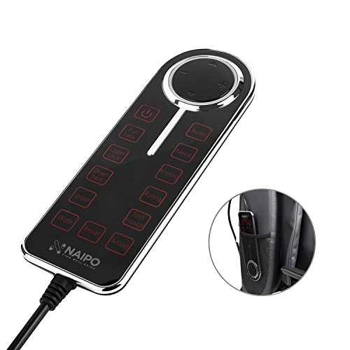 Naipo Respaldo de Masaje Silla Shiatsu Asiento Masajeador Sillon Eléctrico para Cuello y Espalda con Compresión de Aire, Intensidad Regulable, Amasamiento Profundo, Calor Infrarrojos y Vibración