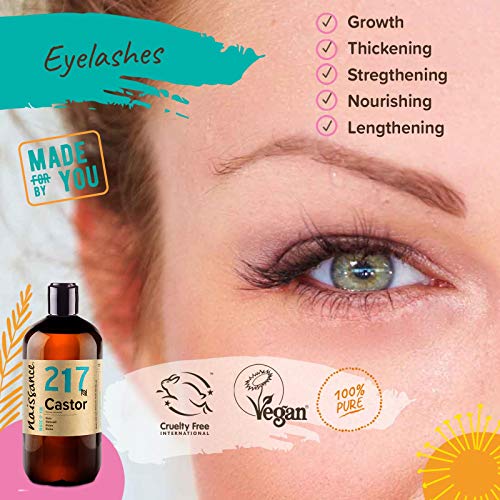 Naissance Aceite de Ricino 500ml - Puro, natural, vegano, sin hexano, no OGM - Hidrata y nutre el cabello, las cejas y las pestañas