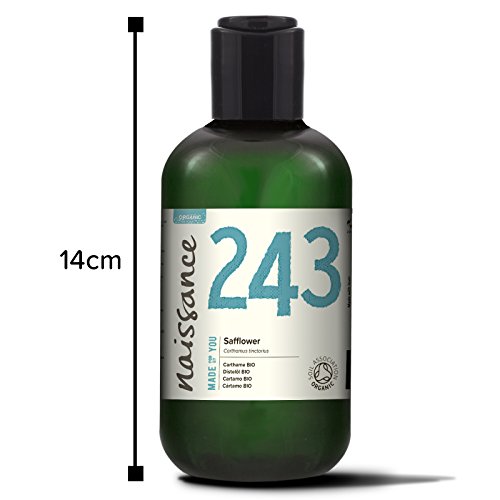 Naissance Aceite Vegetal de Cártamo BIO 250ml - 100% puro, prensado en frío, certificado ecológico, vegano y no OGM