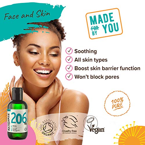 Naissance Aceite Vegetal de Semillas de Cáñamo BIO n. º 206-100ml - 100% puro, prensado en frío, virgen, certificado ecológico, vegano y no OGM