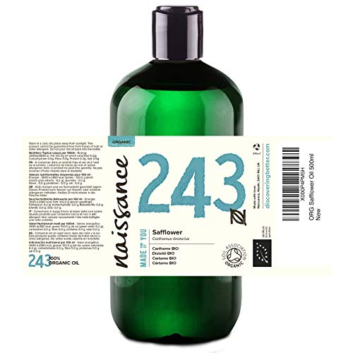 Naissance Cártamo BIO - Aceite Vegetal Prensado en Frío 100% Puro - Certificado Ecológico- 1 Litro (2 x500ml)