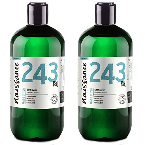 Naissance Cártamo BIO - Aceite Vegetal Prensado en Frío 100% Puro - Certificado Ecológico- 1 Litro (2 x500ml)