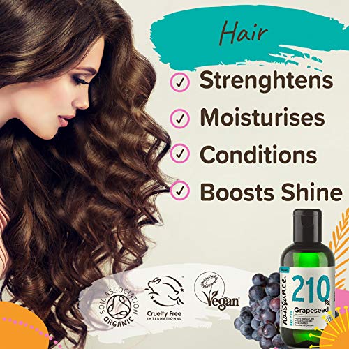 Naissance Semillas de Uva BIO - Aceite Vegetal Prensado en Frío 100% Puro - Certificado Ecológico - 100ml