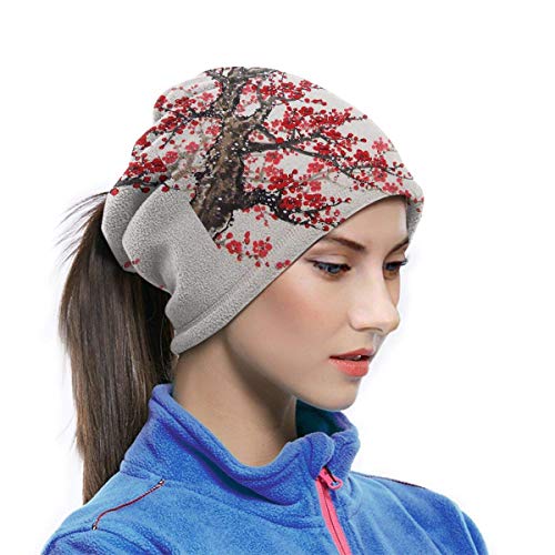 naizi - Bufanda de microfibra unisex para el invierno con diseño de cerezo