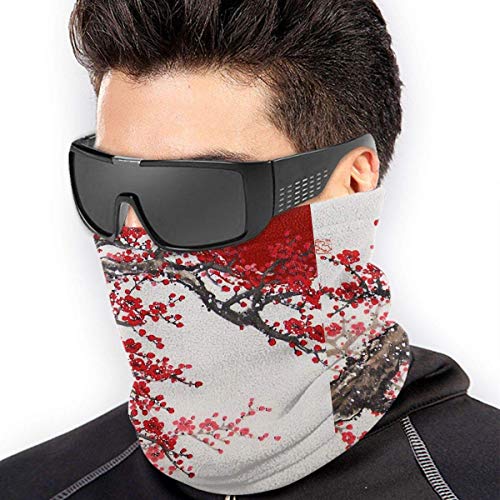 naizi - Bufanda de microfibra unisex para el invierno con diseño de cerezo