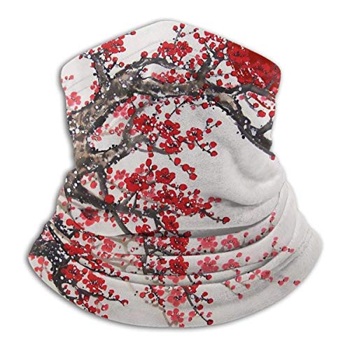 naizi - Bufanda de microfibra unisex para el invierno con diseño de cerezo