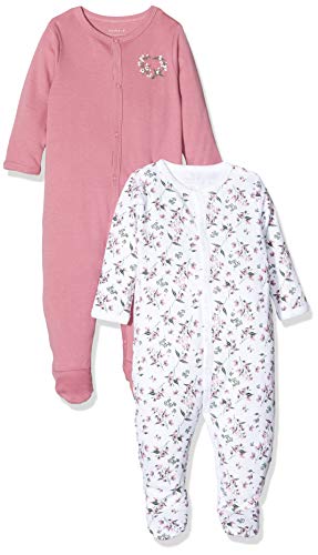 NAME IT NBFNIGHTSUIT 2P W/F Noos Pijama, Multicolor (Heather Rose Heather Rose), 95 (Pack de 2) para Bebés