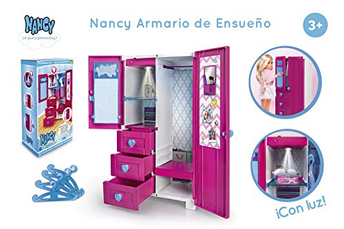 Nancy - Armario De Ensueño, Armario con Luz y Perchas, para Niños y Niñas a Partir de 3 Años, Multicolor, (Famosa 700015137)