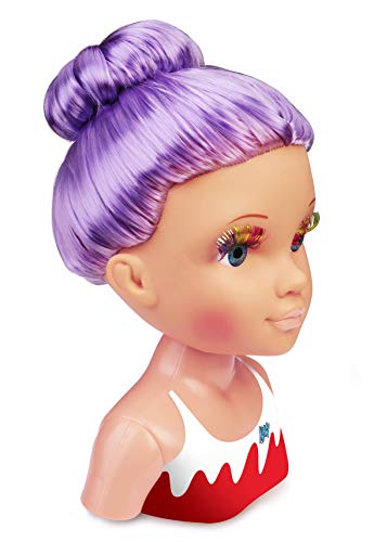 Nancy - Un Día de Secretos de Belleza Violeta, Busto de Peluquería y Maquillaje para Niños y Niñas a Partir de 3 Años, Multicolor, (Famosa 700015133)