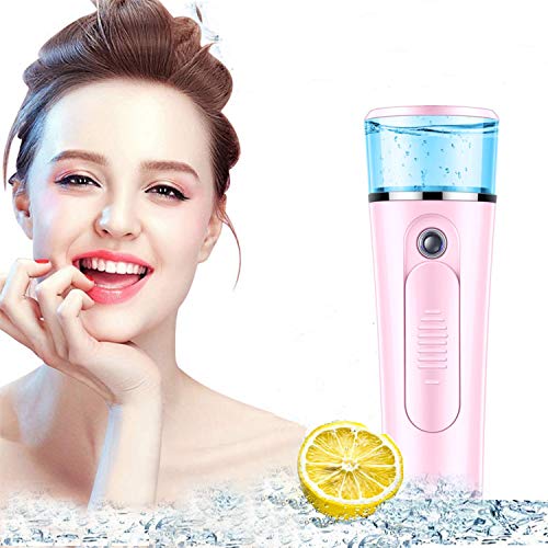 Nano ion Hidratante Limpiador Facial Vaporizador Facial Humidificador Facial Sistema Hidratante spa en el Hogar Belleza Facial nano Facial Humectador para la Piel (Pink)