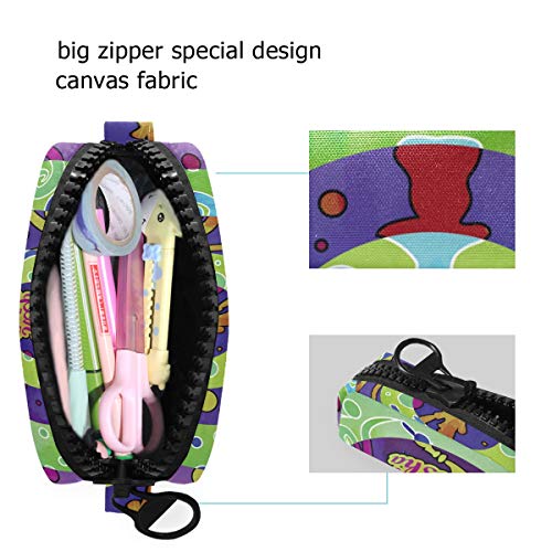 Nargile Shisa - Estuche escolar abstracto con cremallera grande para lápices, bolsa de gran capacidad para maquillaje, cosméticos, oficina, bolsa de viaje