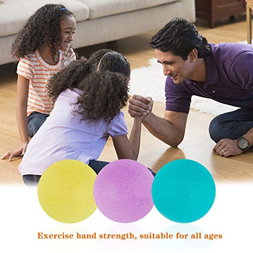 NATEE 3pcs Ejercicio de Mano, Bola Antiestrés, Ejercicio de Agarre, Ejercicio de Muñeca, Ejercicio en Casa, Pelota Terapia de Mano para Fortalecimiento Terapia de Mano Dedo Muñeca 3 Niveles Lavable