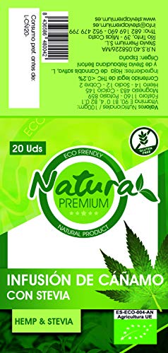 Natura Premium Cáñamo - Infusion Con Stevia 20 Uds. Bio 20 g ECOLOGICO