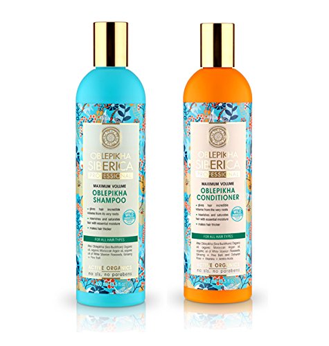 Natura Siberica Oblepikha Champú y acondicionador profesional para todo tipo de cabello, 400 ml