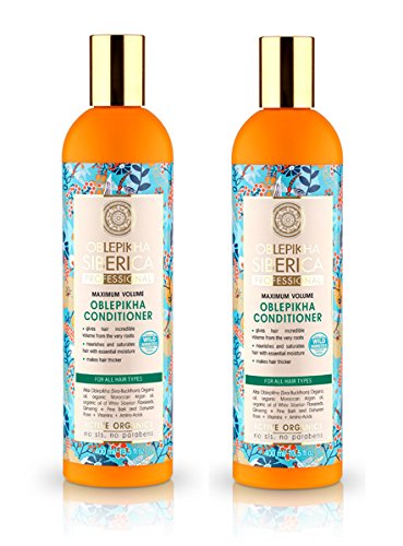 Natura Siberica profesional oblepikha acondicionado para todo tipo de Cabellos 400 ml, 2 unidades