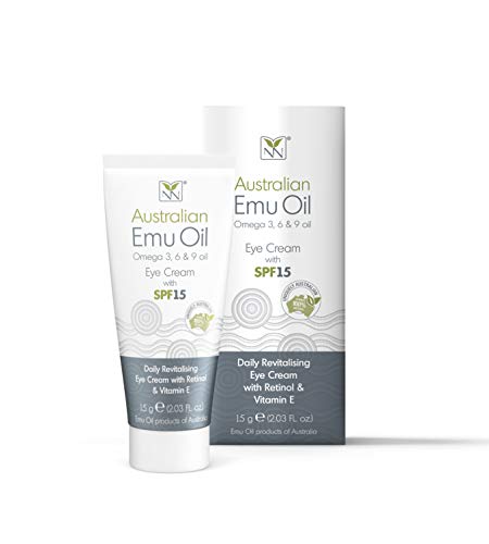 Natural Emu - Crema de ojos de aceite, vitamina E, retinol, manteca de karité