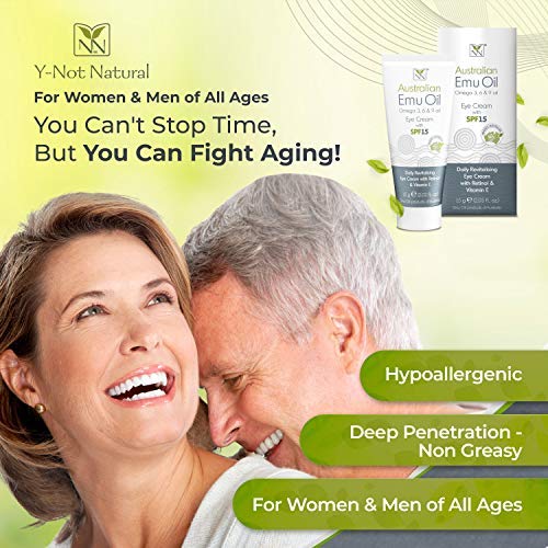 Natural Emu - Crema de ojos de aceite, vitamina E, retinol, manteca de karité