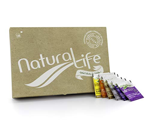 Natural Life 100% Selección Infusiones de Hierbas y Té - 120 bolsitas de té (8 Wild hierba Sabores) - Paquete de regalo Colección