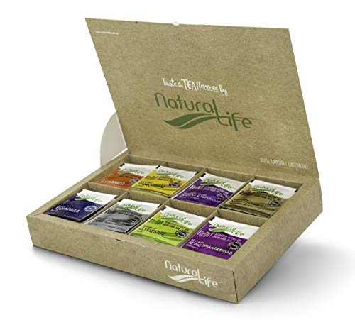 Natural Life 100% Selección Infusiones de Hierbas y Té - 120 bolsitas de té (8 Wild hierba Sabores) - Paquete de regalo Colección