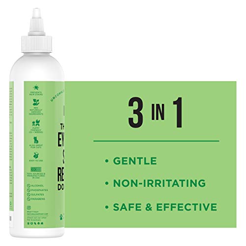 Natural Rapport Limpiador de Ojos y Lágrimas para Mascotas – El Único Limpiador de Manchas de Ojos que Necesitan los Perros – Tratamiento Limpiador Ocular para Perros y Gatos (Gotas y Toallitas)