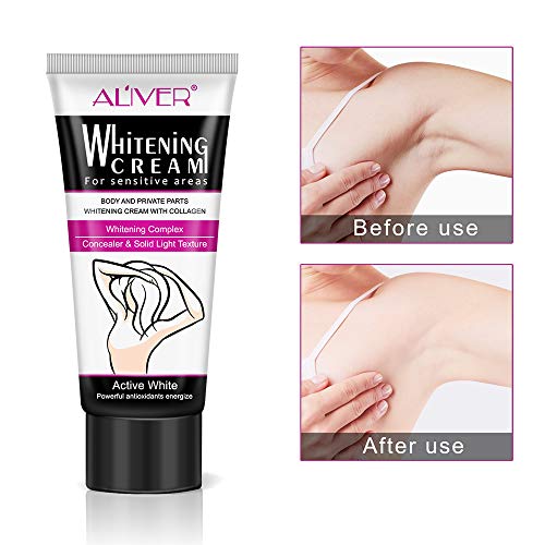 Natural Underarm whitening cream, armpit and bikini line to eliminate hair with intimate white, crotch and nipple, pink, elbow and knee, for hyperpigmentation treatment