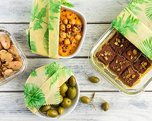 Nature Minds Envoltorios Veganos de Cera Vegetal y Algodón Orgánico Reutilizable para Alimentos Pack de 3 – Zero Waste