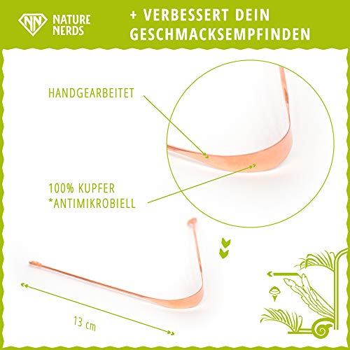 Nature Nerds - 3 limpiadores de lengua de cobre, estuche 100% reciclado, Jihwa Prakshalana - Un ritual de desintoxicación ayurvédica con el raspador de lengua