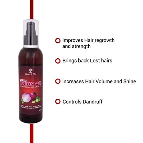 Nature & You - Aceite nutritivo para el cabello con extracto de cebolla real, tratamiento intensivo para la caspa, 200 ml