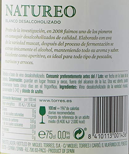 Natureo Muscat (Sin Alcohol), Vino Blanco Desalcoholizado - 750ml