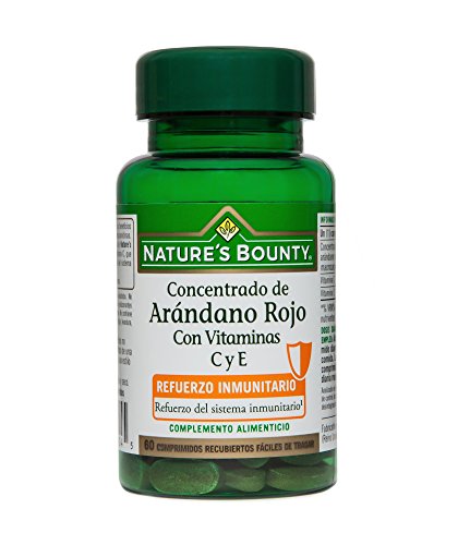 Nature's Bounty, Concentrado de Arándano Rojo con Vitaminas C y E, 60 Comprimidos