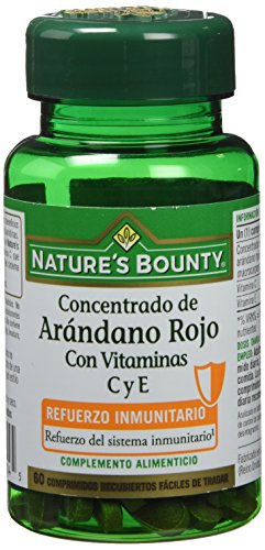 Nature's Bounty, Concentrado de Arándano Rojo con Vitaminas C y E, 60 Comprimidos