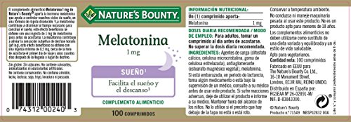 Nature's Bounty Melatonina 1 mg Complemento Alimenticio - 100 Tabletas