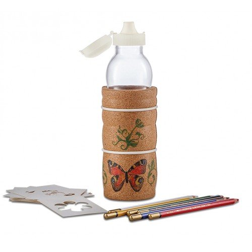 Natures-Design Lagoena - Botella de agua ecológica para niños, diseño de flores de la vida, sin plomo, 300 ml