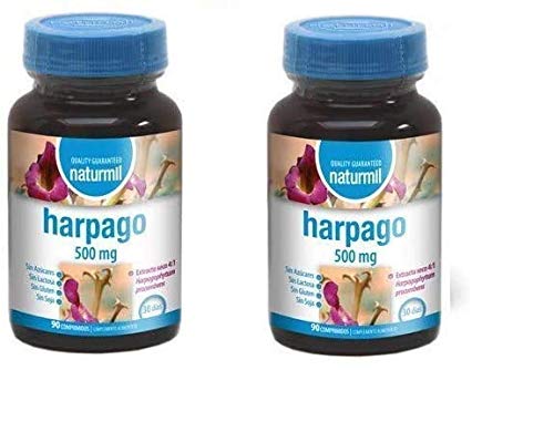 Naturmil HARPAGOFITO 500 mg 180 comprimidos (90 + 90), suplemento para articulaciones, cartílago, dolor articular y muscular, antiinflamatorio natural, sin gluten, sin azúcar.