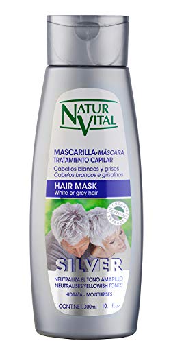 NaturVital Mascarilla Silver Cabellos Blancos y Grises 300 ml, Plata (8414002070466)