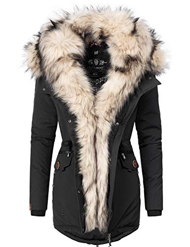 Navahoo Sweety Abrigo de Invierno Parka para Mujer 2in1 Negro M