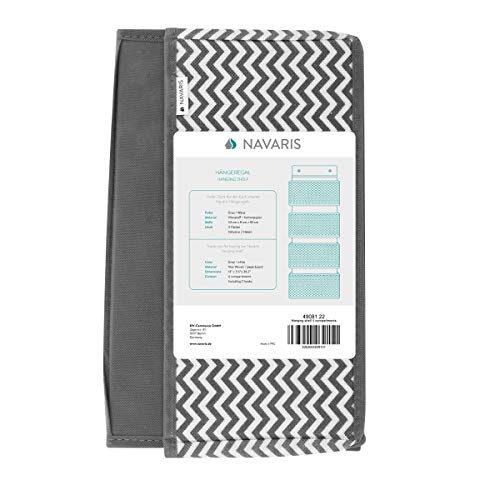 Navaris Estantería Colgante 4 Compartimentos para Ropa Zapatos - Organizador de Tela para Colgar en la Puerta o el Armario 33 x 9 x 92CM - Gris