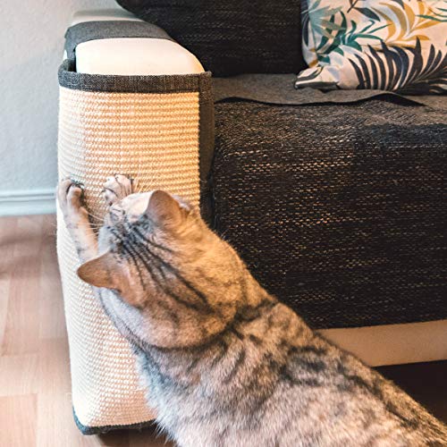 Navaris rascador para Gatos - Protector para Esquina de sofá o sillón - Afilador de uñas de sisal para Mascotas - para el Lado Derecho del Mueble