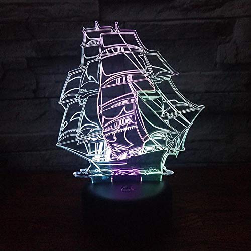 Nave Led 3d Colorful NightLight Creativo Visual Touch ChargingAtmosphere Regalo Lámpara Navidad tive luces