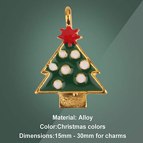Navidad Colgantes, INTVN Christmas Pendant Charms Aleación Navidad Adornos Encantos accesorios de artesanía para DIY collar pulsera joyería de Navidad, 38 piezas