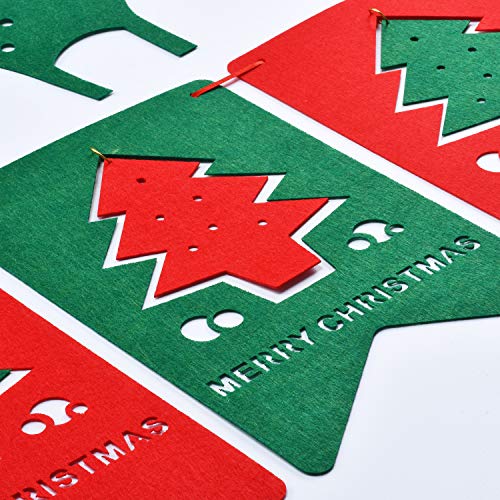 Navidad decoración casa Feliz Navidad Banner - Navidad material fieltro Banner Decoración para el hogar Decoración navideña