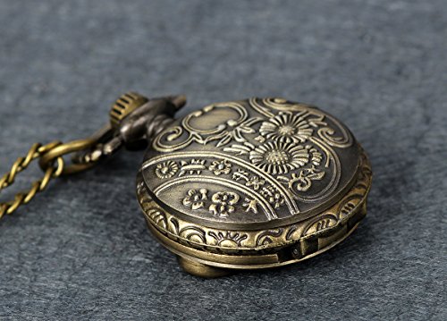 Navidad lancardo Hombre Vintage motocicleta Reloj de bolsillo, bronce analógico de cuarzo alta verja Reloj con collar de cadena para colgar Reloj Pocket Watch Regalo