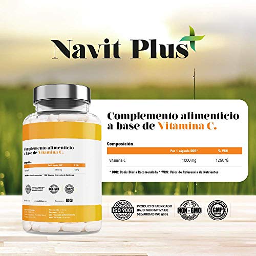 NAVIT PLUS Vitamina C 1000 mg Suplemento nº1 en Vitamina C pura. Desarrollado y fabricado en España.