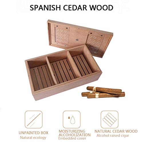 N/B España, Madera de Cedro, Caja de cigarros 120 Piezas, Puro y Seguro, sin Pintura, gabinete de cigarros, Caja de cigarros, Engrosamiento Sellado Cigarro