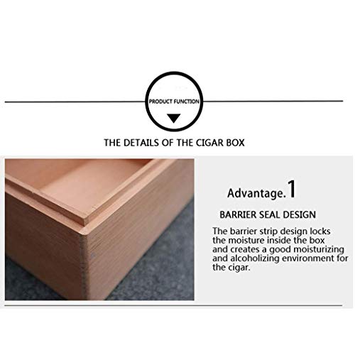 N/B España, Madera de Cedro, Caja de cigarros 120 Piezas, Puro y Seguro, sin Pintura, gabinete de cigarros, Caja de cigarros, Engrosamiento Sellado Cigarro