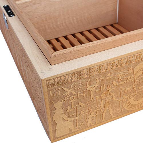N/B Humidor Caja de Puros Colección de Nivel Tallado a Mano de Madera Hong Pa España Fumar cigarros