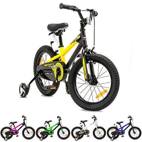 NB Parts - Bicicleta infantil para niños y niñas, BMX, a partir de 3 años, 12 pulgadas / 16 pulgadas, color amarillo opaco, tamaño 16