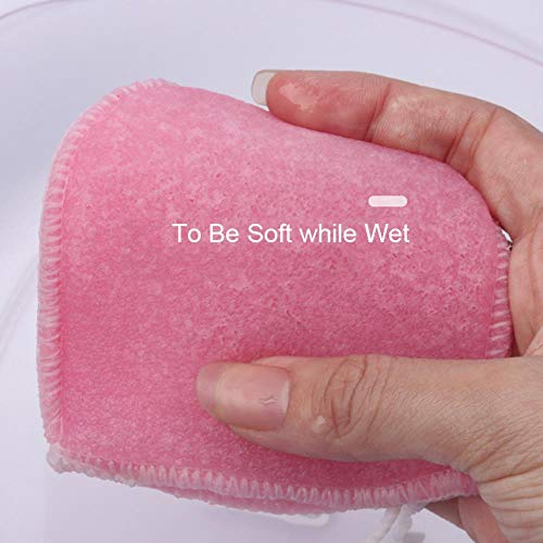 NBT Almohadilla para Lavar la Cara Toalla para los Dedos Toalla Natural Konjac Puff Limpiador de poros Facial Herramientas para el Cuidado de la Piel Facial, Almohadilla para Toallas-Rosa