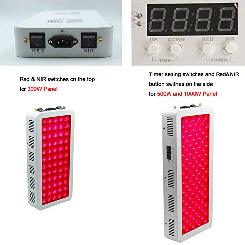 NCCTRW 300w 500w 1000w Lámpara De Terapia De Luz Roja Roja 660nm E Infrarrojo Cercano 850nm, Terapia De Luz Led De Cuerpo Completo para El Alivio De La Piel Y El Dolor,300W