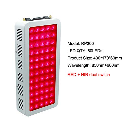 NCCTRW 300w 500w 1000w Lámpara De Terapia De Luz Roja Roja 660nm E Infrarrojo Cercano 850nm, Terapia De Luz Led De Cuerpo Completo para El Alivio De La Piel Y El Dolor,300W